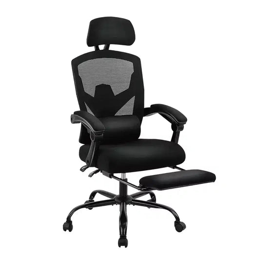 TUYOHW Mesh Swivel Criss Cross Chair on Wheels,Office Chair with Retractable Footrest,Gaming Chair with Lumbar Support Pillow for Office