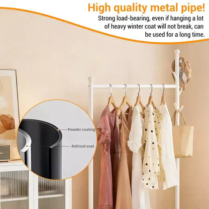 Portant à vêtements en métal pour suspendre les vêtements, Portant autoportant avec roues, Portant à roulettes pour couloir, chambre et salon