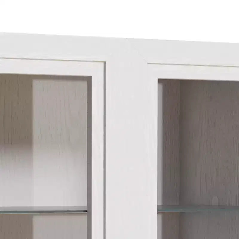 Buffet vaisselier à 3 portes vitrées avec étagères réglables - 93Lx31H