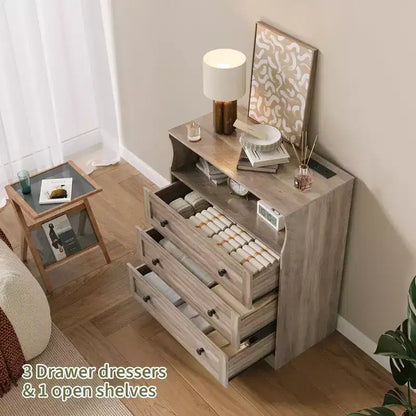 Petite commode en bois à 3 tiroirs, Commode en bois pour chambre à coucher, placard, table de chevet, Commode étroite, 39,9 P x 80 L x 94,5 H cm