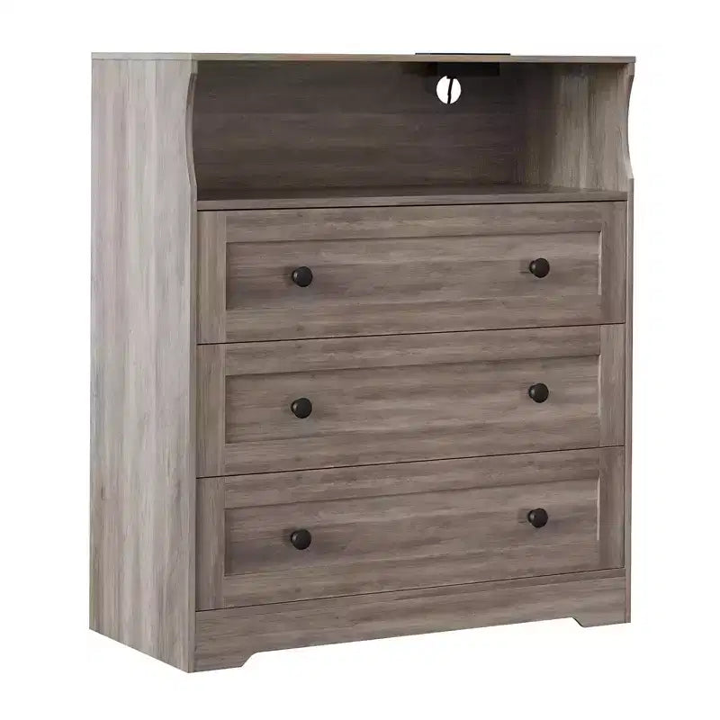 Petite commode en bois à 3 tiroirs, Commode en bois pour chambre à coucher, placard, table de chevet, Commode étroite, 39,9 P x 80 L x 94,5 H cm