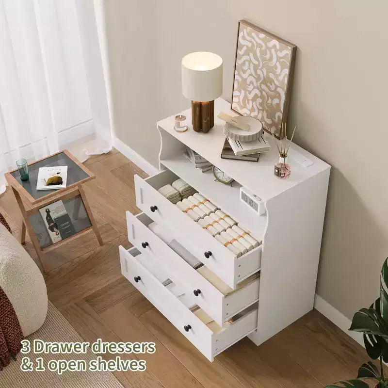 Petite commode en bois à 3 tiroirs, Commode en bois pour chambre à coucher, placard, table de chevet, Commode étroite, 39,9 P x 80 L x 94,5 H cm