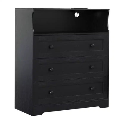 Petite commode en bois à 3 tiroirs, Commode en bois pour chambre à coucher, placard, table de chevet, Commode étroite, 39,9 P x 80 L x 94,5 H cm