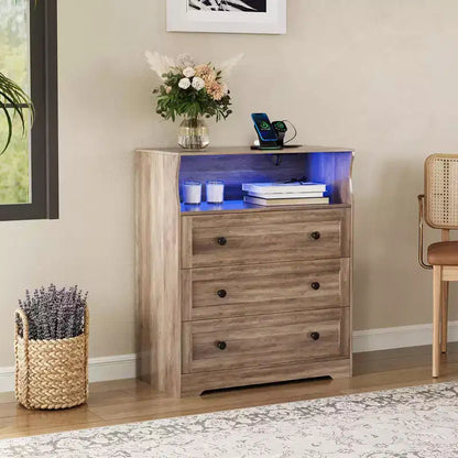 Petite commode en bois à 3 tiroirs, Commode en bois pour chambre à coucher, placard, table de chevet, Commode étroite, 39,9 P x 80 L x 94,5 H cm