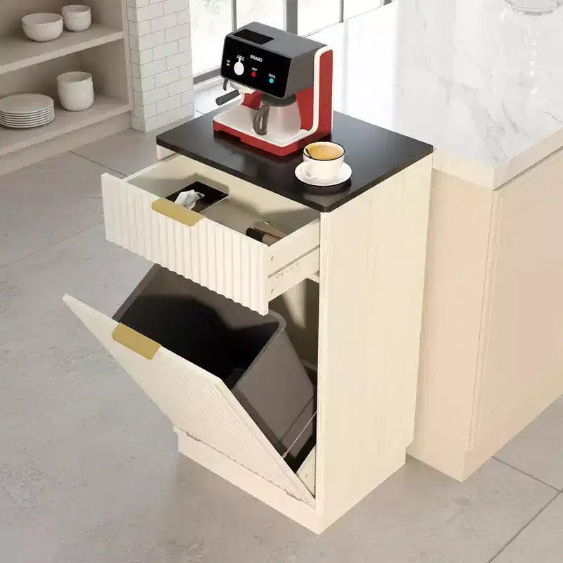 Meuble poubelle basculante Homy Casa avec bac coulissant pour cuisine, entrée ou buanderie