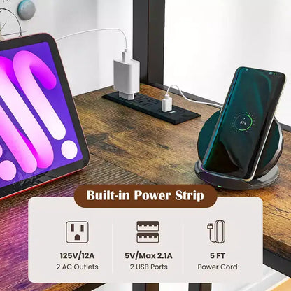 Cadre de lit double Costway avec LED, tête de lit rembourrée et 4 tiroirs avec station de charge