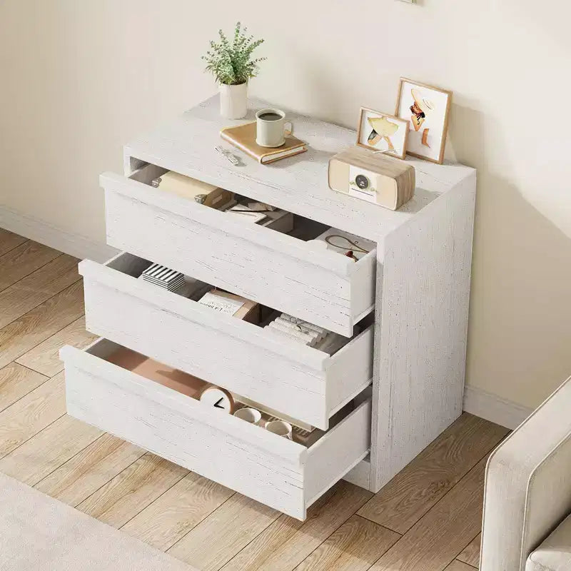 Commode à 3 tiroirs, table de chevet en chêne naturel à 3 tiroirs avec grand rangement, petite table d'appoint de chevet moderne pour salon, chambre d'enfant, entrée