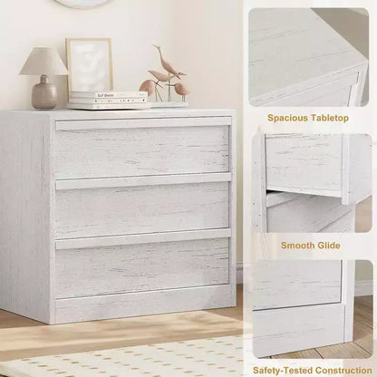 Commode à 3 tiroirs, table de chevet en chêne naturel à 3 tiroirs avec grand rangement, petite table d'appoint de chevet moderne pour salon, chambre d'enfant, entrée