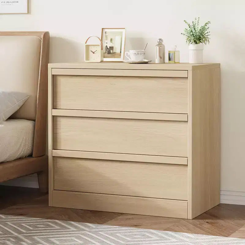 Commode à 3 tiroirs, table de chevet en chêne naturel à 3 tiroirs avec grand rangement, petite table d'appoint de chevet moderne pour salon, chambre d'enfant, entrée