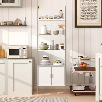 Costway Étagère Murale 5 Niveaux avec Armoire de Rangement et Fixation Murale – 184 cm de Haut