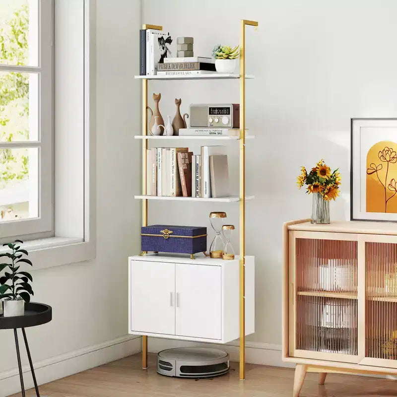 Costway Étagère Murale 5 Niveaux avec Armoire de Rangement et Fixation Murale – 184 cm de Haut