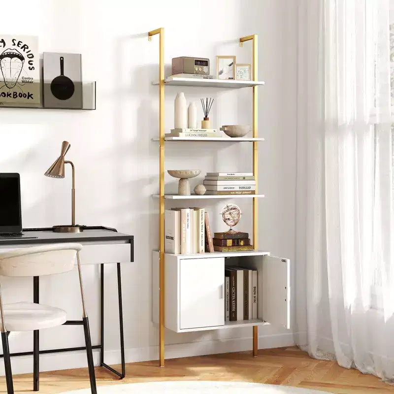 Costway Étagère Murale 5 Niveaux avec Armoire de Rangement et Fixation Murale – 184 cm de Haut