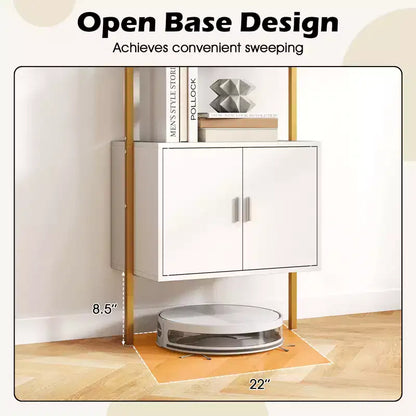 Costway Étagère Murale 5 Niveaux avec Armoire de Rangement et Fixation Murale – 184 cm de Haut