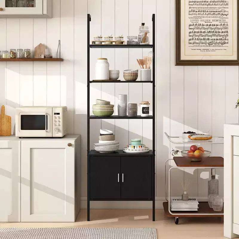 Costway Étagère Murale 5 Niveaux avec Armoire de Rangement et Fixation Murale – 184 cm de Haut