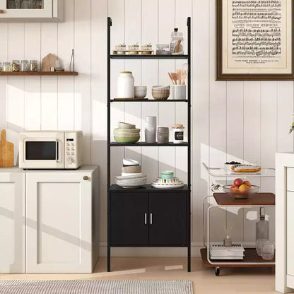 Costway Étagère Murale 5 Niveaux avec Armoire de Rangement et Fixation Murale – 184 cm de Haut