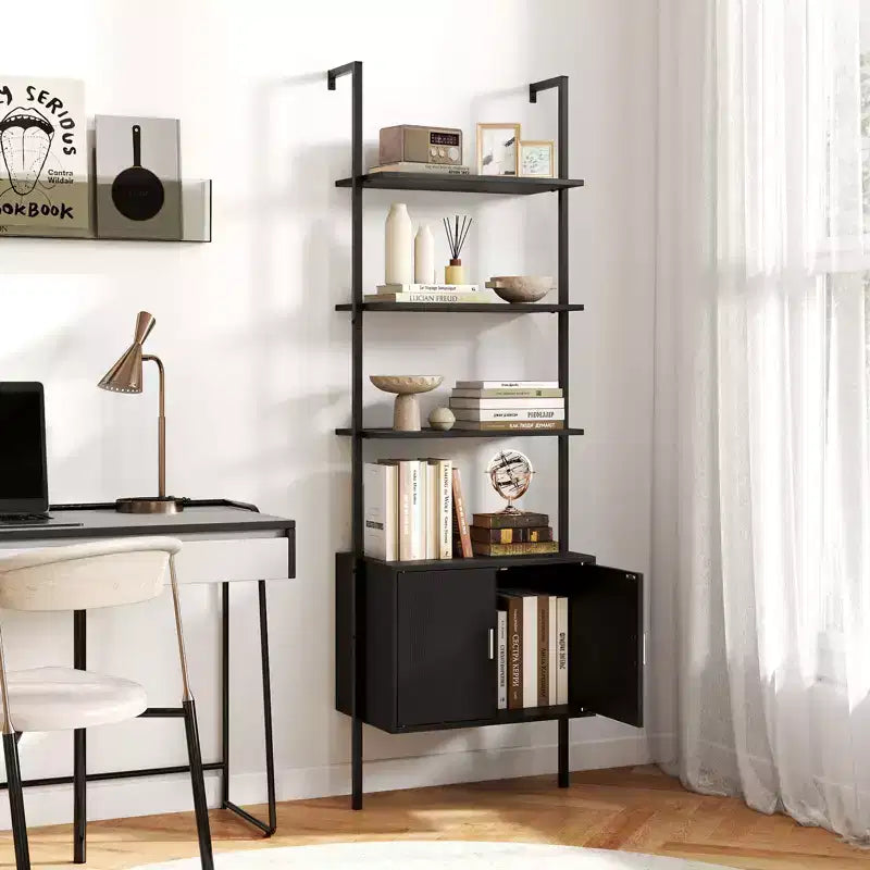 Costway Étagère Murale 5 Niveaux avec Armoire de Rangement et Fixation Murale – 184 cm de Haut