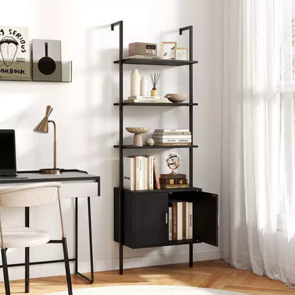 Costway Étagère Murale 5 Niveaux avec Armoire de Rangement et Fixation Murale – 184 cm de Haut