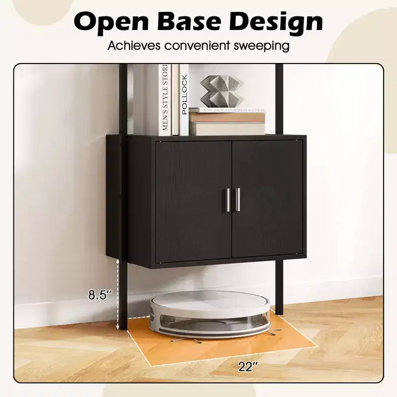 Costway Étagère Murale 5 Niveaux avec Armoire de Rangement et Fixation Murale – 184 cm de Haut