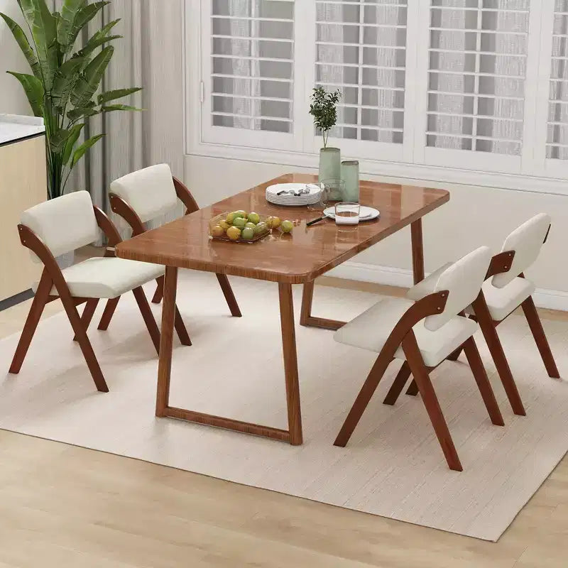 Costway Lot de 2 chaises de salle à manger pliantes de cuisine avec pieds en bois de caoutchouc et siège rembourré