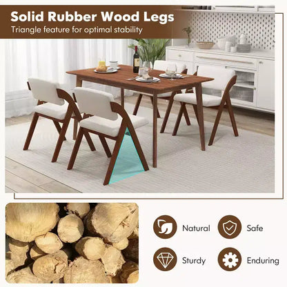 Costway Lot de 2 chaises de salle à manger pliantes de cuisine avec pieds en bois de caoutchouc et siège rembourré