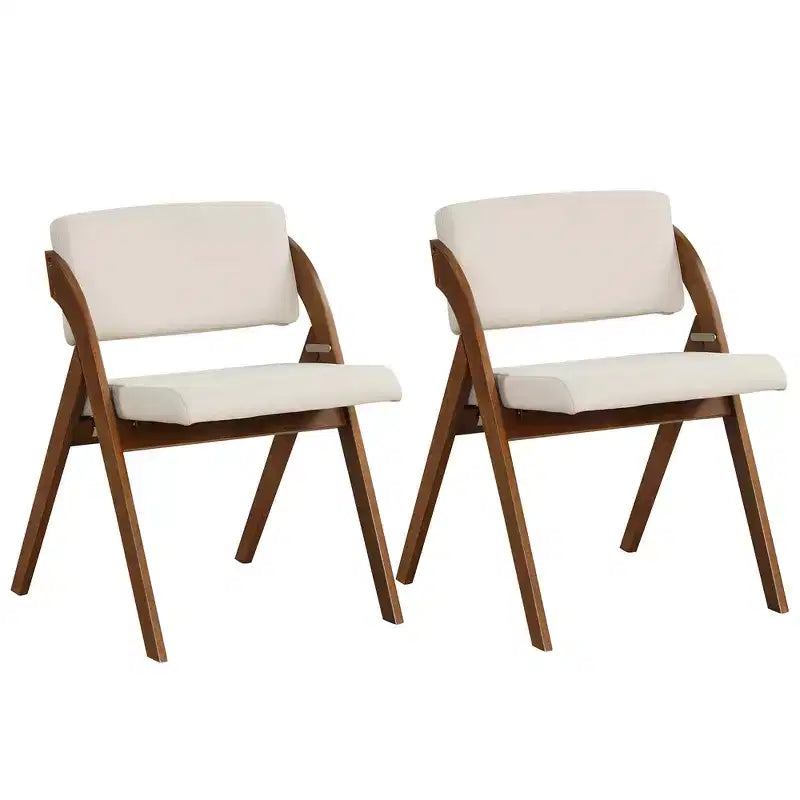 Costway Lot de 2 chaises de salle à manger pliantes de cuisine avec pieds en bois de caoutchouc et siège rembourré