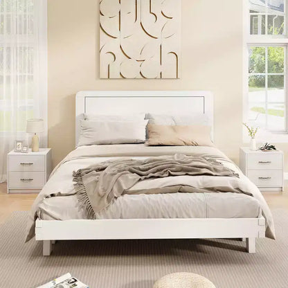 Costway Lot de 2 tables de chevet modernes à 2 tiroirs avec rangement pour salon et chambre à coucher