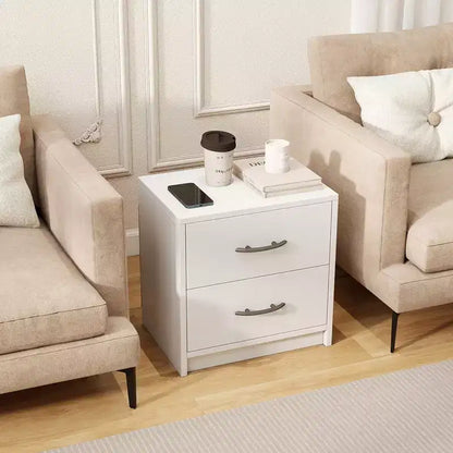 Costway Lot de 2 tables de chevet modernes à 2 tiroirs avec rangement pour salon et chambre à coucher