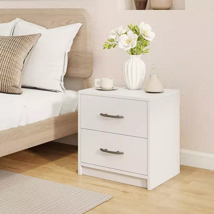 Costway Lot de 2 tables de chevet modernes à 2 tiroirs avec rangement pour salon et chambre à coucher