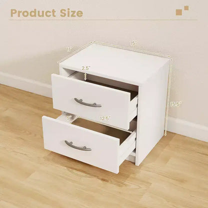 Costway Lot de 2 tables de chevet modernes à 2 tiroirs avec rangement pour salon et chambre à coucher