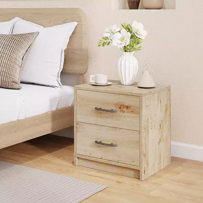 Costway Lot de 2 tables de chevet modernes à 2 tiroirs avec rangement pour salon et chambre à coucher