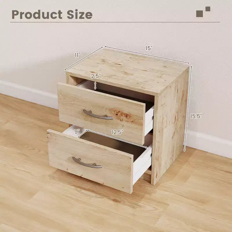 Costway Lot de 2 tables de chevet modernes à 2 tiroirs avec rangement pour salon et chambre à coucher