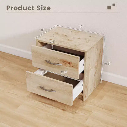 Costway Lot de 2 tables de chevet modernes à 2 tiroirs avec rangement pour salon et chambre à coucher