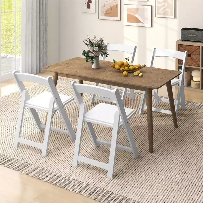 Lot de 8 chaises de salle à manger Costway avec pieds en bois d'hévéa et assise rembourrée pour maison, bureau, événements