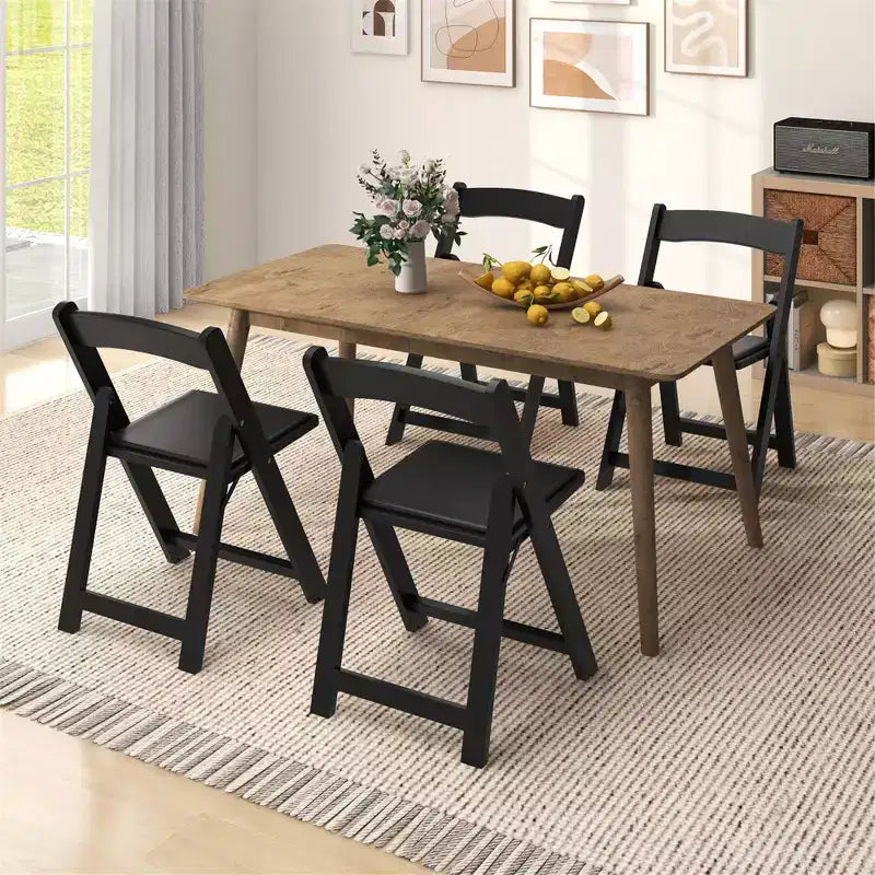 Lot de 8 chaises de salle à manger Costway avec pieds en bois d'hévéa et assise rembourrée pour maison, bureau, événements