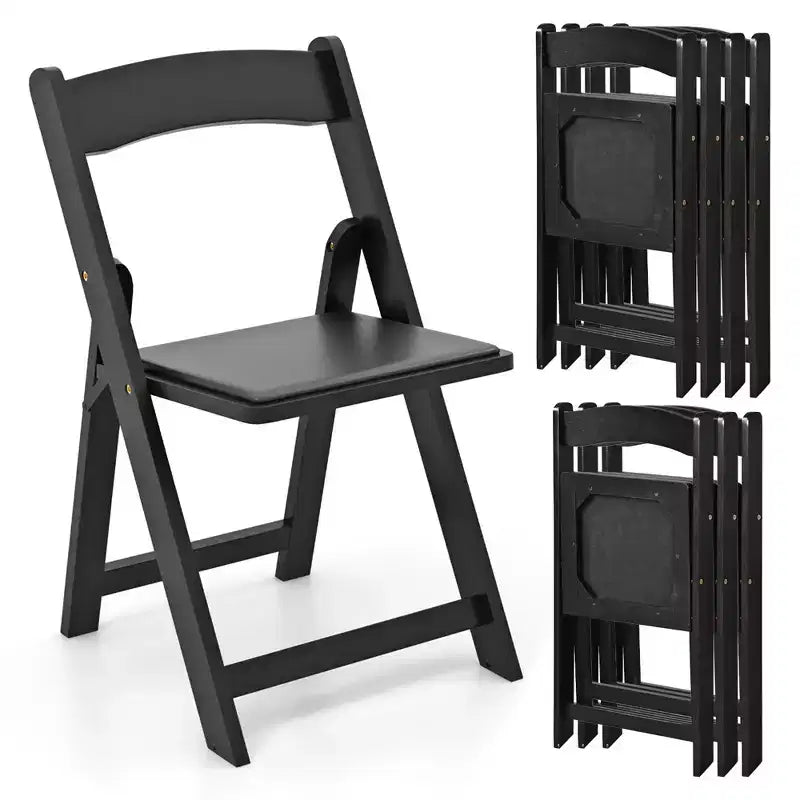 Costway Set of 8 Dining Chairs w/ Rubber Wood Legs & Padded Seat for Home Office Events