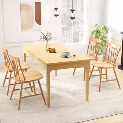 Lot de 2 chaises de salle à manger Costway – Chaises de cuisine de ferme avec structure en bois d'hévéa et assise large