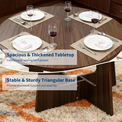 Table à manger ronde, 43 pouces, table familiale, trois couleurs, table à manger multi-personnes sur pied, robuste et durable