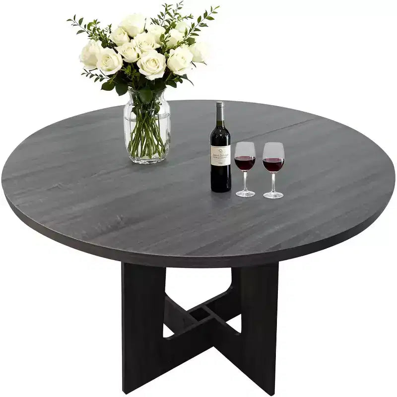 Table à manger ronde, 43 pouces, table familiale, trois couleurs, table à manger multi-personnes sur pied, robuste et durable