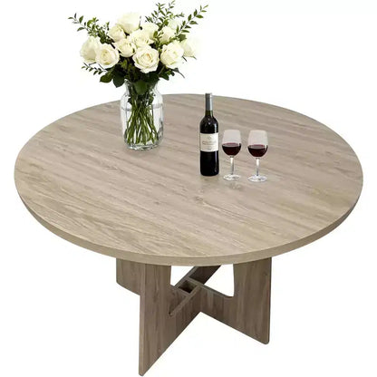 Table à manger ronde, 43 pouces, table familiale, trois couleurs, table à manger multi-personnes sur pied, robuste et durable