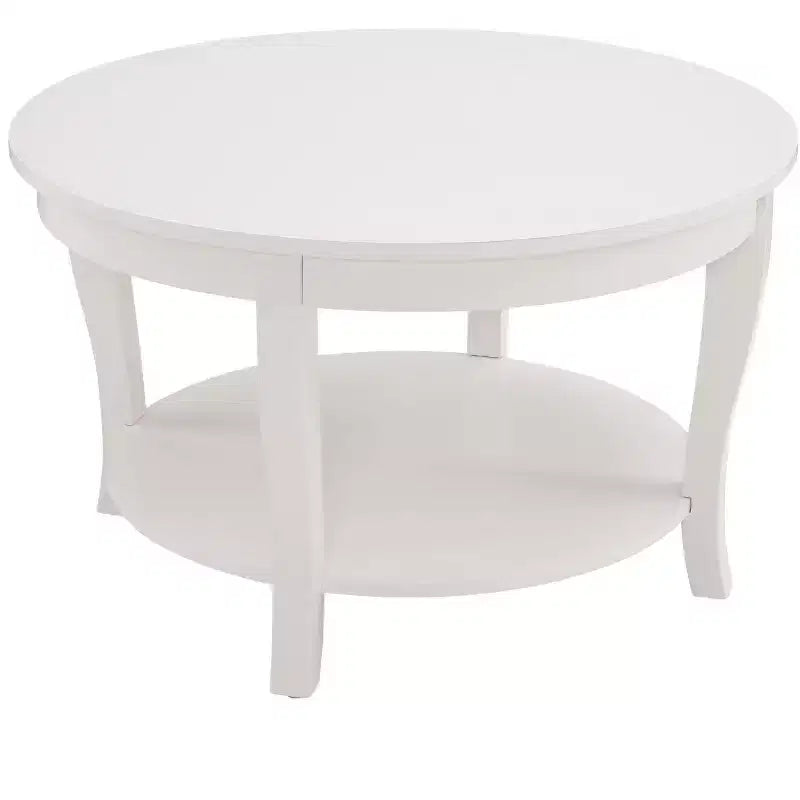 Table basse ronde de 30", table centrale en bois à 2 niveaux, table d'appoint circulaire, table d'appoint de canapé pour salon, chambre, appartement, bureau
