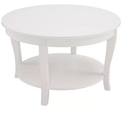 Table basse ronde de 30", table centrale en bois à 2 niveaux, table d'appoint circulaire, table d'appoint de canapé pour salon, chambre, appartement, bureau