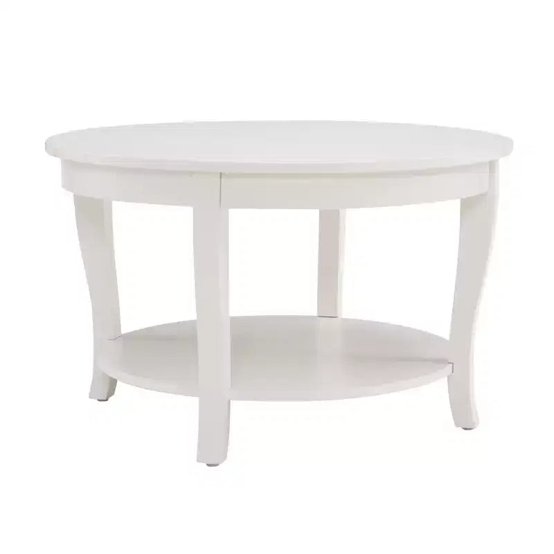 Table basse ronde de 30", table centrale en bois à 2 niveaux, table d'appoint circulaire, table d'appoint de canapé pour salon, chambre, appartement, bureau