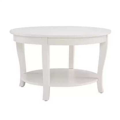 Table basse ronde de 30", table centrale en bois à 2 niveaux, table d'appoint circulaire, table d'appoint de canapé pour salon, chambre, appartement, bureau