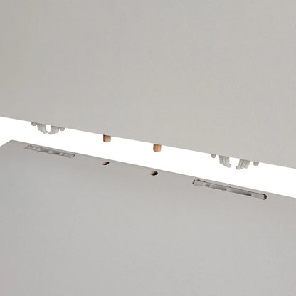 Meuble TV blanc de 160 cm avec lumières LED, armoires et étagères ouvertes pour TV jusqu'à 65 pouces