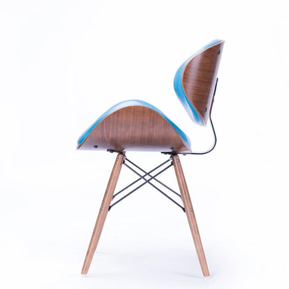 Fauteuil d'appoint sarcelle du milieu du siècle