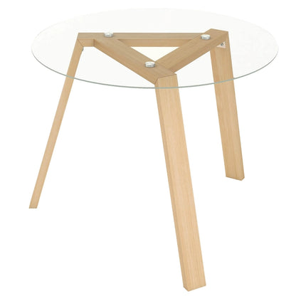 Table à manger ronde en verre de 36 po pour 4 avec verre trempé – Voir détails