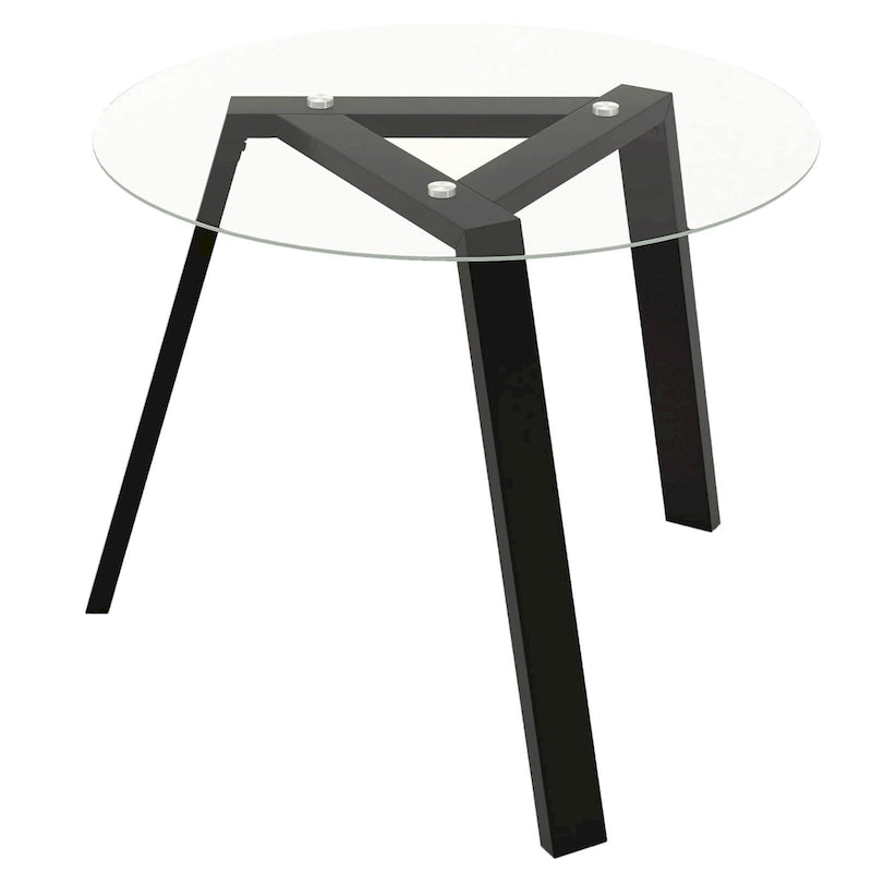 Table à manger ronde en verre de 36 po pour 4 avec verre trempé – Voir détails