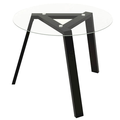 Table à manger ronde en verre de 36 po pour 4 avec verre trempé – Voir détails
