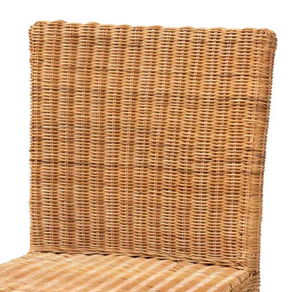 Tabouret de bar hauteur comptoir Racquel en rotin naturel et bois d'acajou, brun noyer - bali & pari