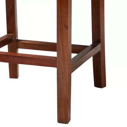 Tabouret de bar hauteur comptoir Racquel en rotin naturel et bois d'acajou, brun noyer - bali & pari